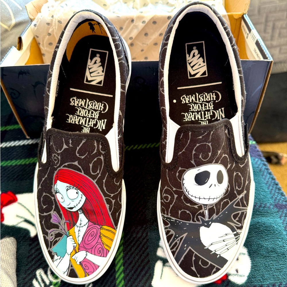 Vans nightmare before Christmas slip ons.